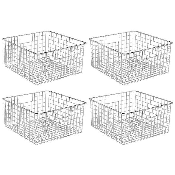 mDesign Bath Metal Storage Organizer Basket - 4 Pack | Target