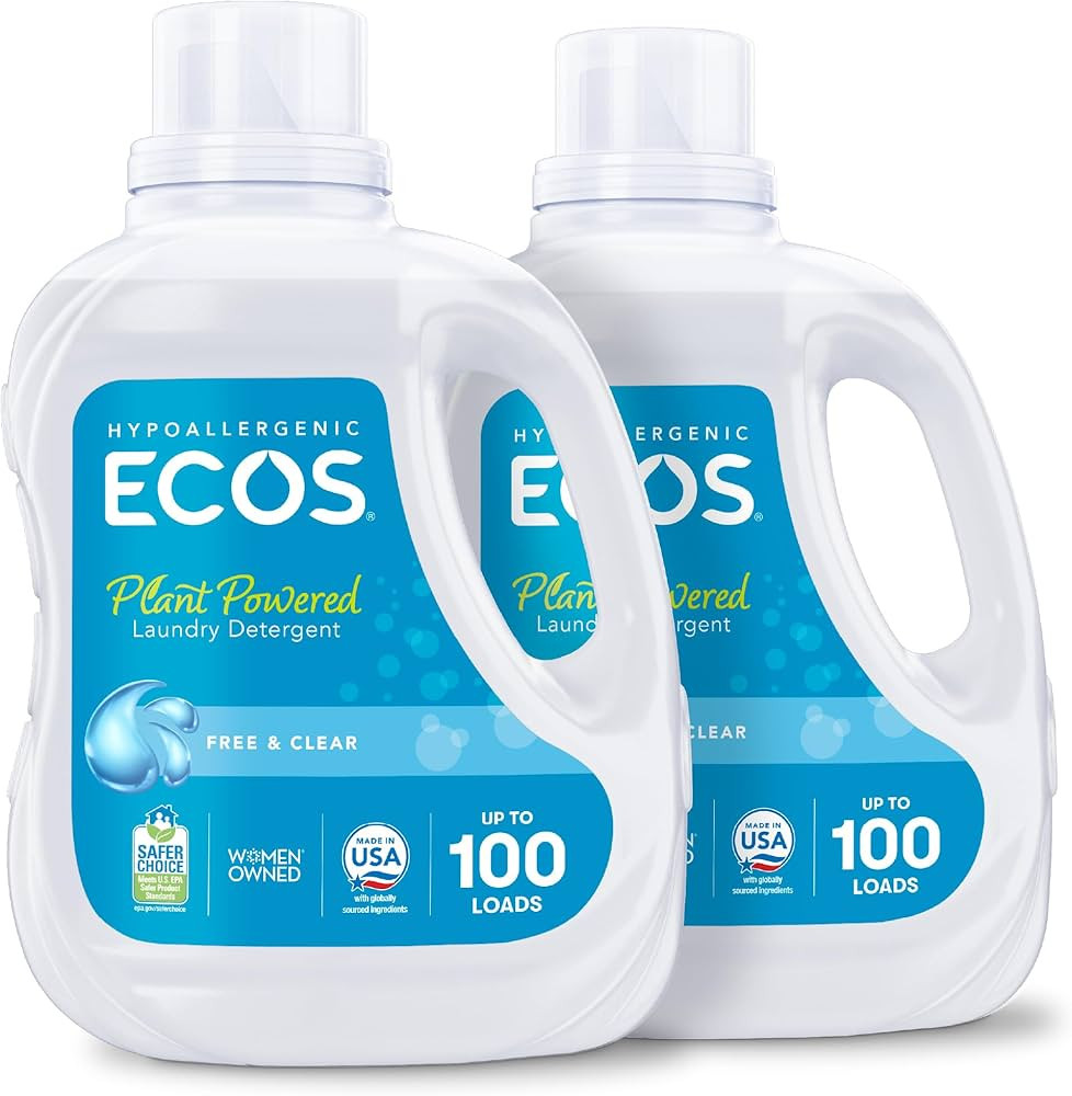 ECOS Laundry Detergent Liquid, 200 Loads - Dermatologist Tested Laundry Soap - Hypoallergenic, EP... | Amazon (US)