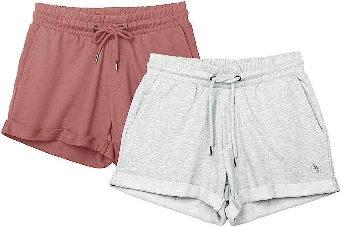 icyzone Workout Lounge Shorts for Women - Athletic Running Jogging Cotton Sweat Shorts(Pack of 2) | Amazon (US)
