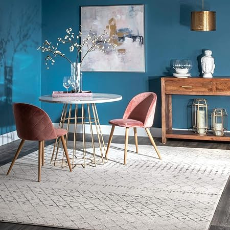 nuLOOM Moroccan Blythe Area Rug, 6' 7" x 9', Grey/Off-white | Amazon (US)