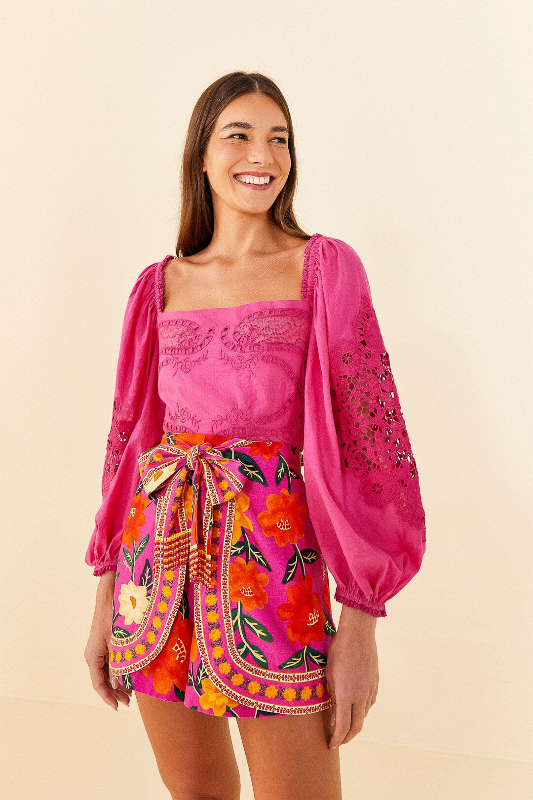 Pink Lace Blouse | FarmRio (US)