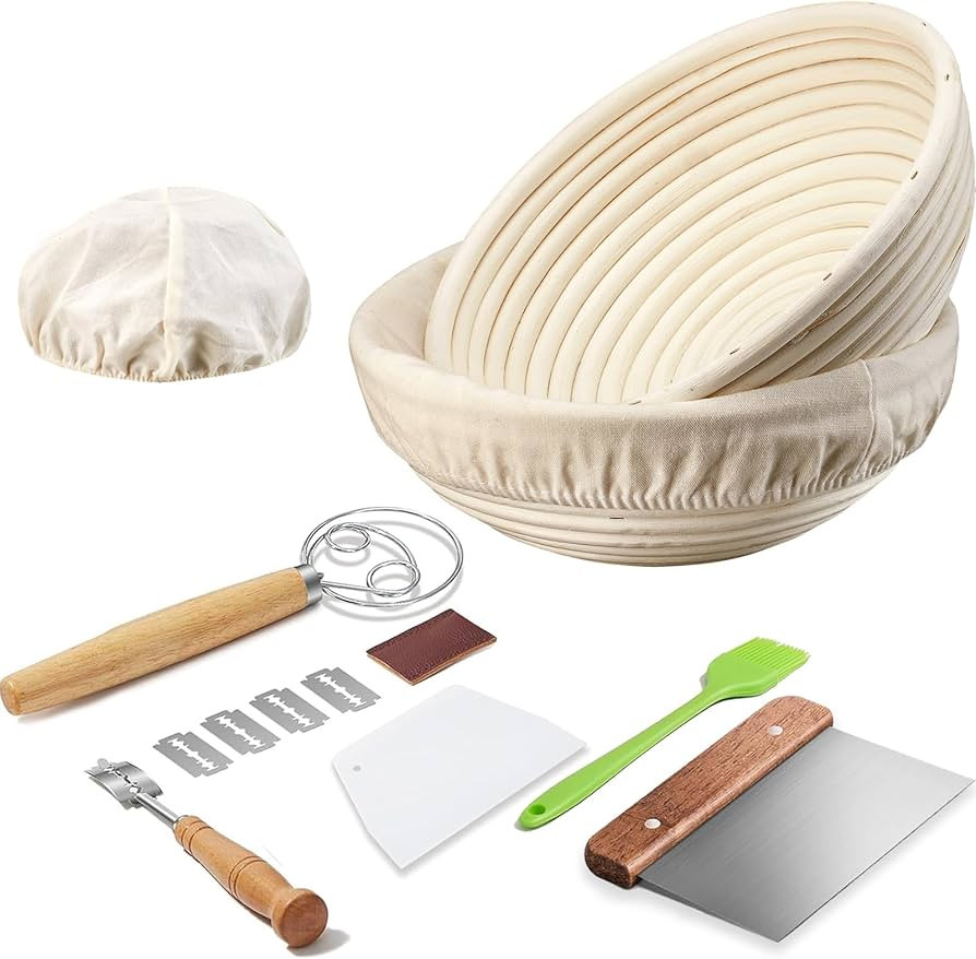 Banneton Bread Proofing Basket Banneton Basket Set Sourdough Proofing Basket Round Proofing Bowls... | Amazon (US)