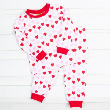 Heart Print Tight Fitting Loungewear | Classic Whimsy