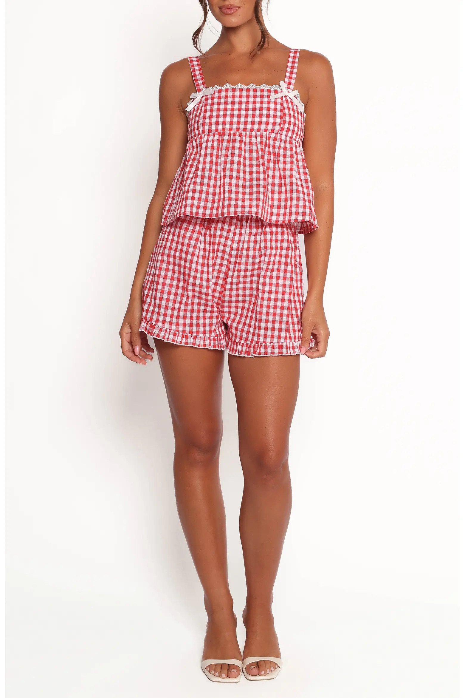 Isidore Gingham Cotton Babydoll Tank & Shorts Set (Women) | Nordstrom | Nordstrom