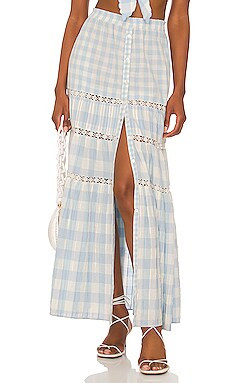 LoveShackFancy Bellarose Skirt in Blue Patriot from Revolve.com | Revolve Clothing (Global)