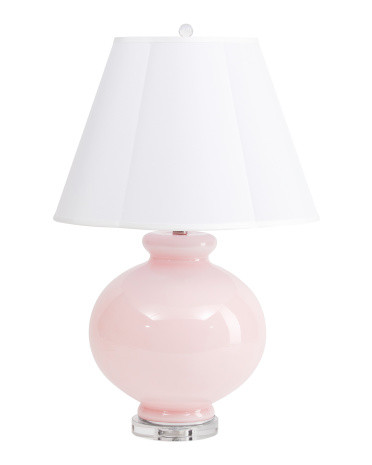 28in Glass Table Lamp With Shaped Shade | TJ Maxx