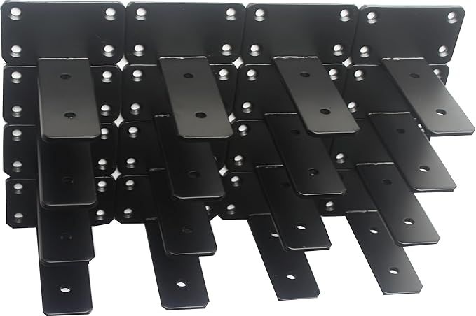 24 Pack - 4 inch Black L Shelf Bracket (1/5 Inch Thicked) Iron Shelf Brackets, Metal Shelf Bracke... | Amazon (US)