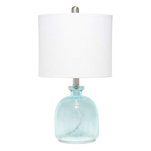 Elegant Designs LT3335-CBL Textured Glass Table Lamp, Clear Blue (Pack of 1) | Amazon (US)