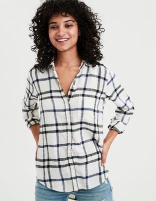 AE Ahh-mazingly Soft Plaid Boyfriend Shirt | American Eagle Outfitters (US & CA)