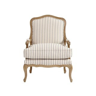 Louisa Bergere Chair in Vintage Ticking Stripe Navy - Stocked | Ballard Designs, Inc.