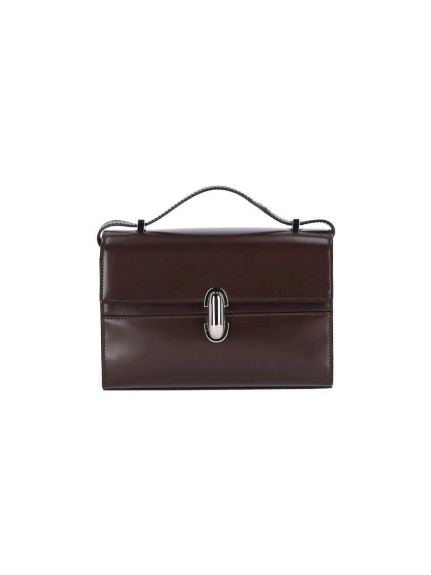 Crossbody Bag In Dark Brown Hammered Leather | Shop Simon