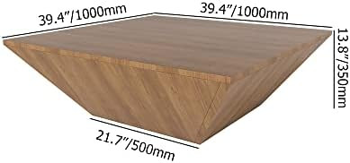 homary Modern Living Room Wood Square Low Coffee Table, Coffee Table with Drawer Storage Drum (Wo... | Amazon (US)