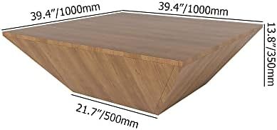 homary Modern Living Room Wood Square Low Coffee Table, Coffee Table with Drawer Storage Drum (Wo... | Amazon (US)