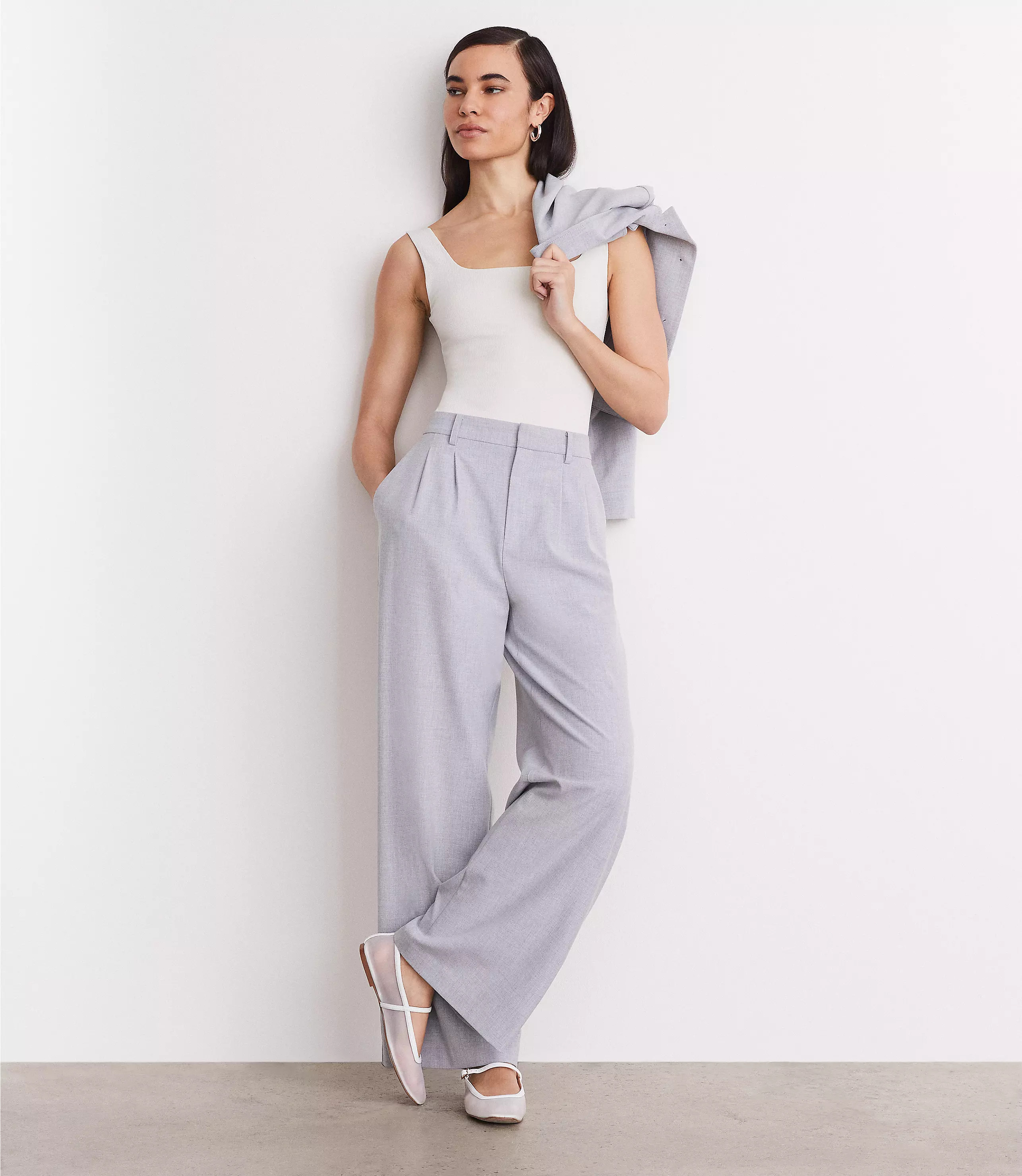 LOFT Versa Ribbed Square Neck Bodysuit | LOFT