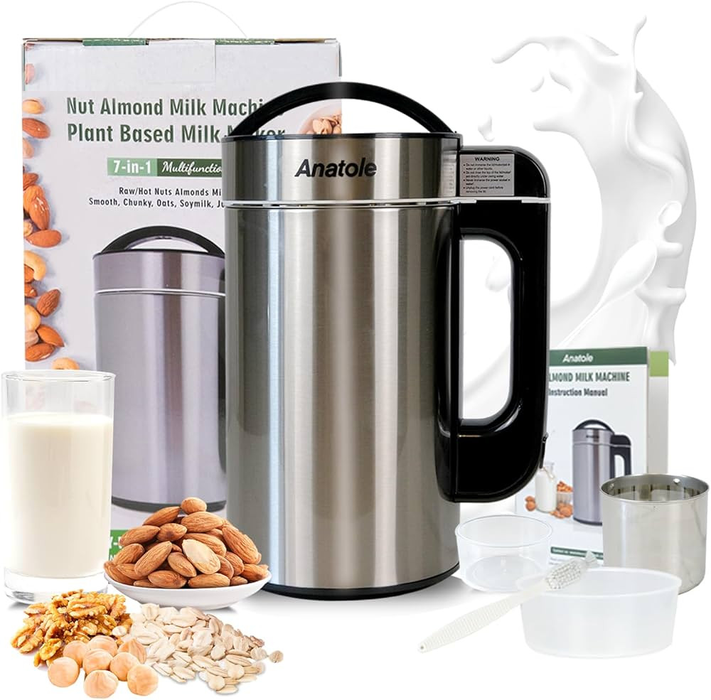 Nut Milk Maker 51oz 1500ml Stainless Steel Raw Almond Milk Machine 7-In-1 Automatic Soy Oat Cow P... | Amazon (US)