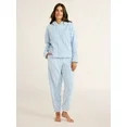 Joyspun Women's Embossed Plush Hoodie and Joggers Pajama Set, 2-Piece, Size XS-2X | Walmart (US)