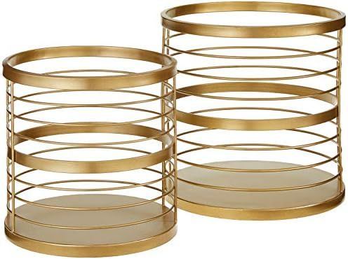 Amazon.com: Amazon Brand – Rivet Modern Metal Wire Baskets, Set of 2, 13.75"H and 11.75"H, Gold... | Amazon (US)