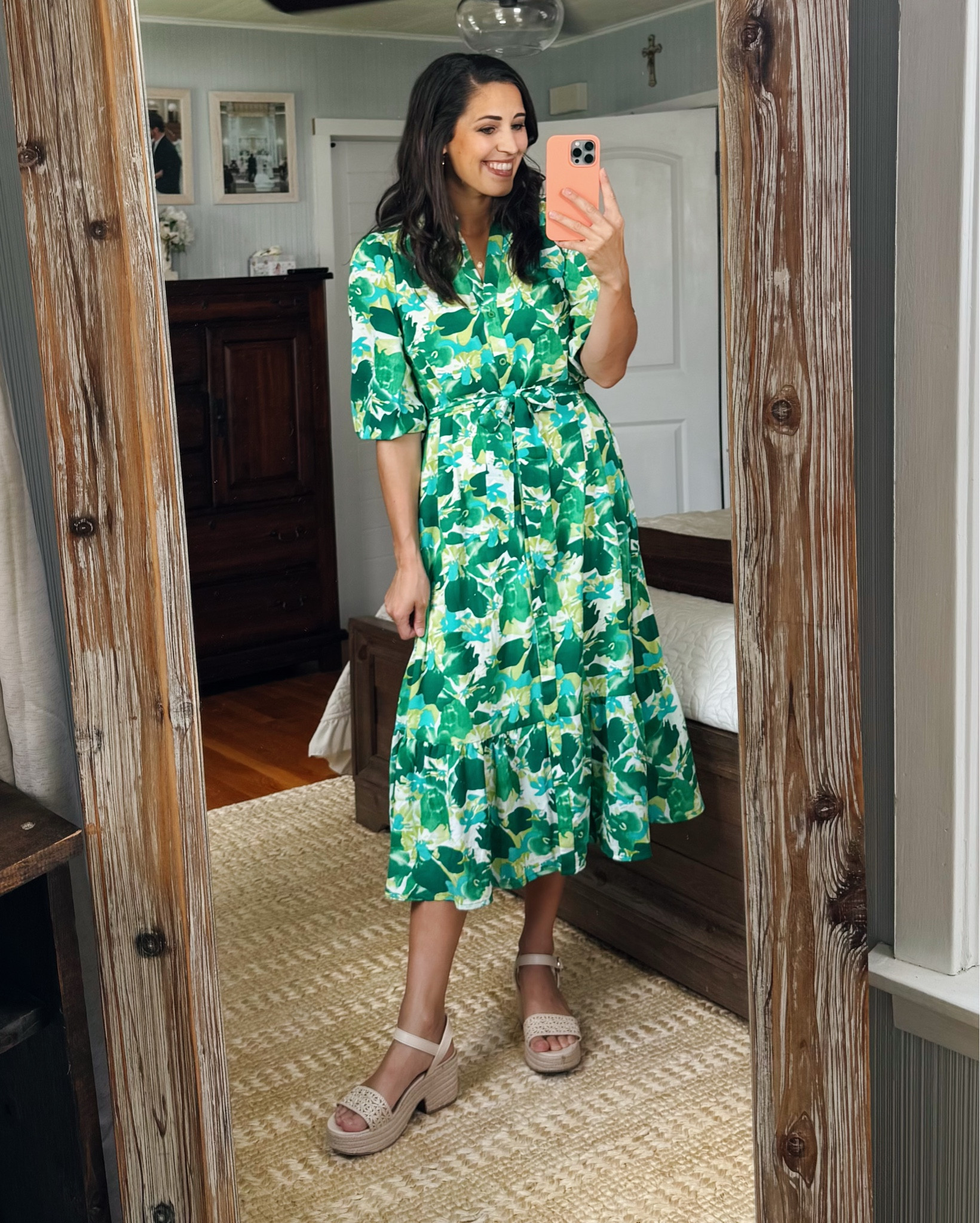 AMAZON FIND! Fun summer floral with functional buttons and wrap around belt💚🩵 

HOC Autumn Colors: Forrest Green, Lime Green, and Peacock 

#LTKFindsUnder50 #LTKSeasonal #LTKBaby