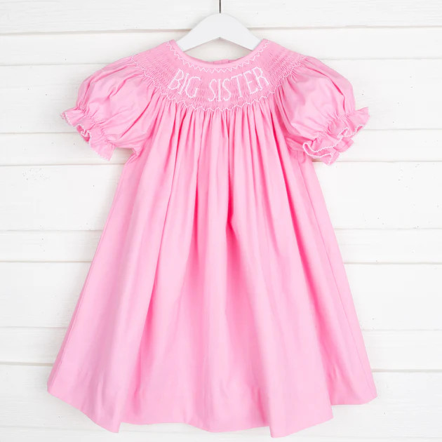 Big Sister Smocked Pink Dress | Classic Whimsy