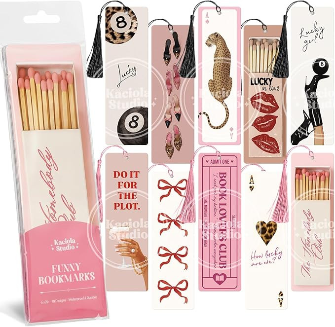 Kaciola Studio 10 PCS Sassy Bookmarks, Funny Bookmarks for Women, Double Sided Lucky Booklover Gi... | Amazon (US)