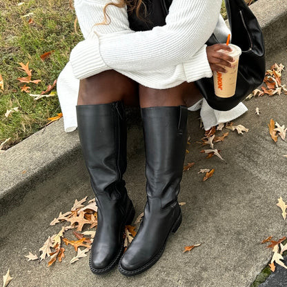 Glory H2O Waterproof Black Leather Wide Calf Boots | Dolce Vita | DolceVita.com