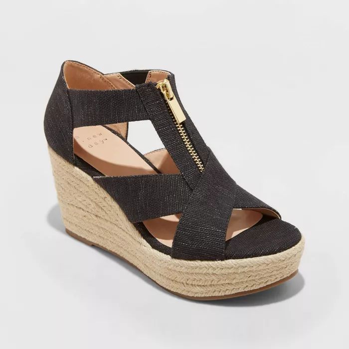 Women's Carrigan Front Zipper Espadrille Wedge Sandals - A New Day™ | Target