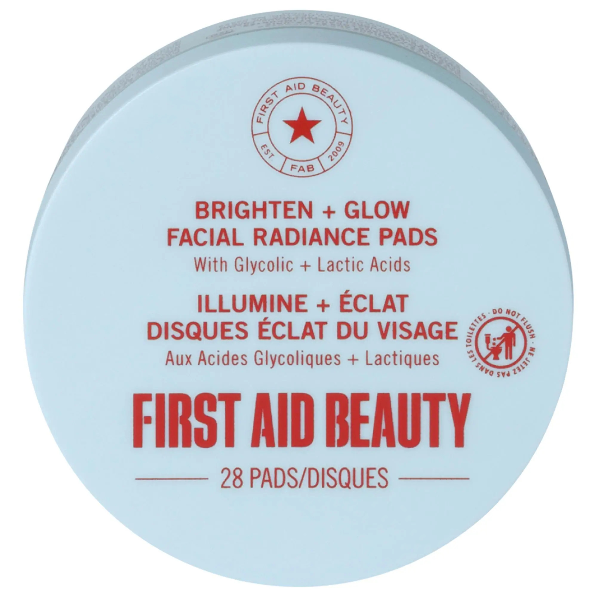 First Aid Beauty Brighten + Glow Facial Radiance Pads with Glycolic + Lactic Acids 28 pads/pack | Sephora (US)