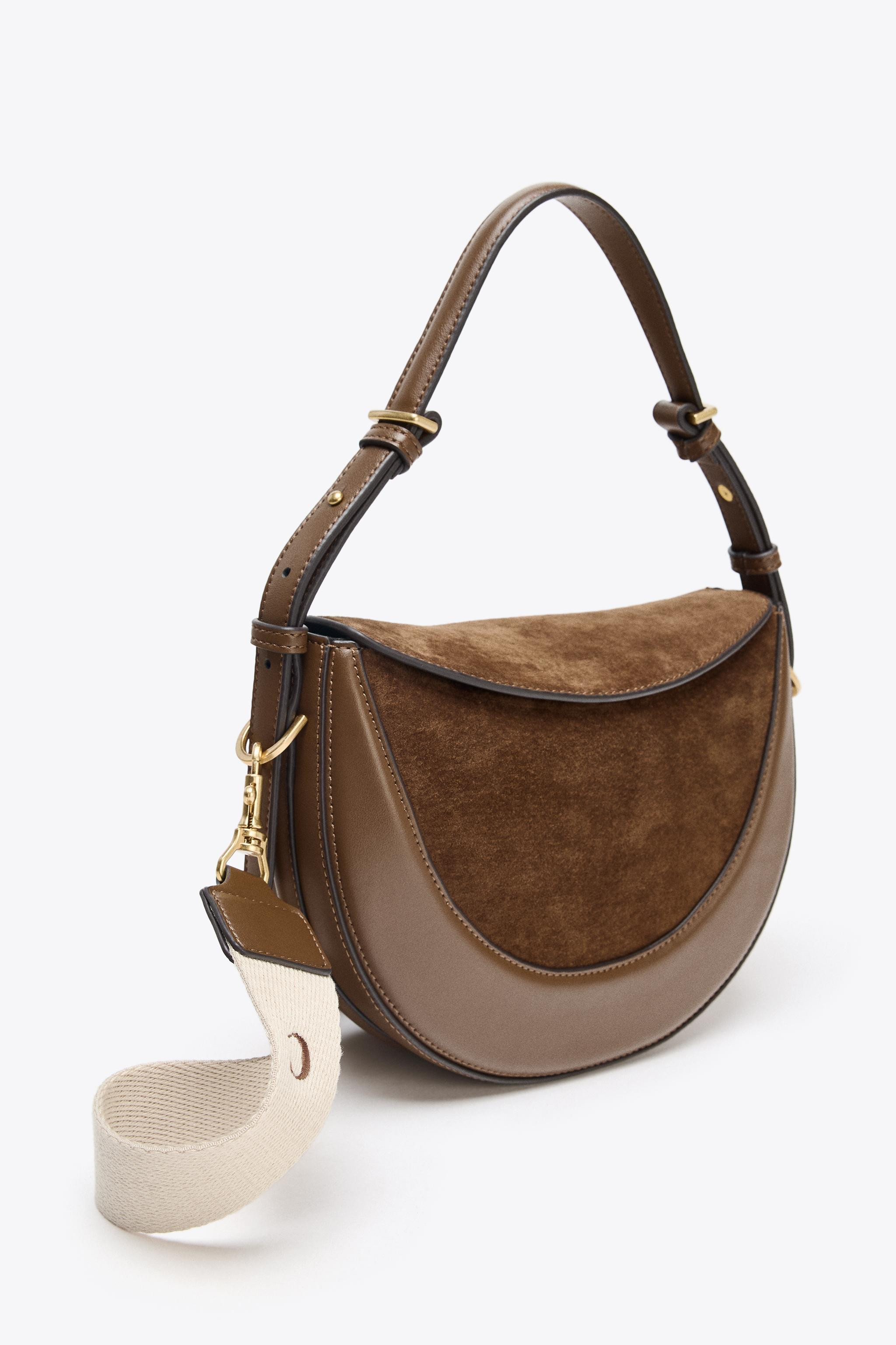 LEATHER FLAP CROSSBODY BAG | Zara UK
