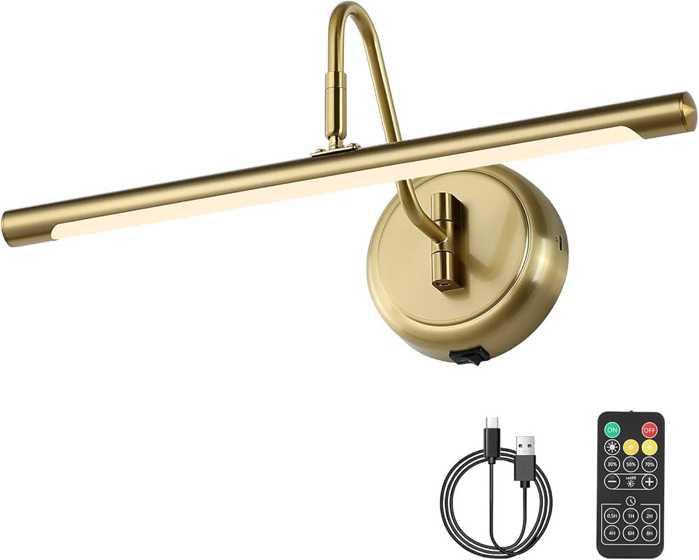 JOOSENLUX Battery Operated Picture Light Gold - Modern Wireless Picture Lights for Wall Dimmable ... | Amazon (US)