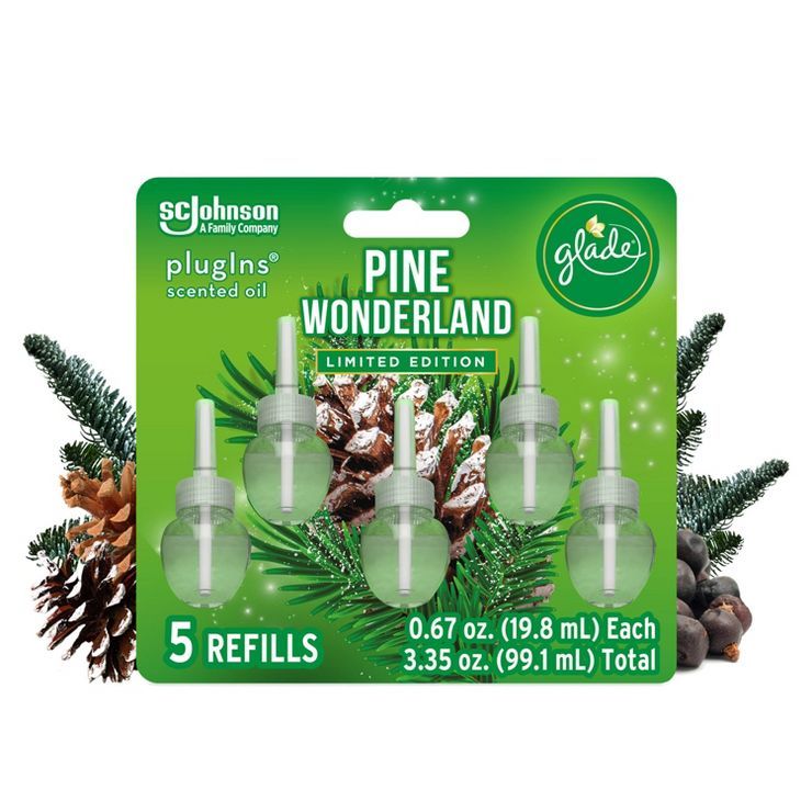 Glade PlugIns Scented Oil Air Freshener Refills - Pine Wonderland - 3.35oz/5ct | Target