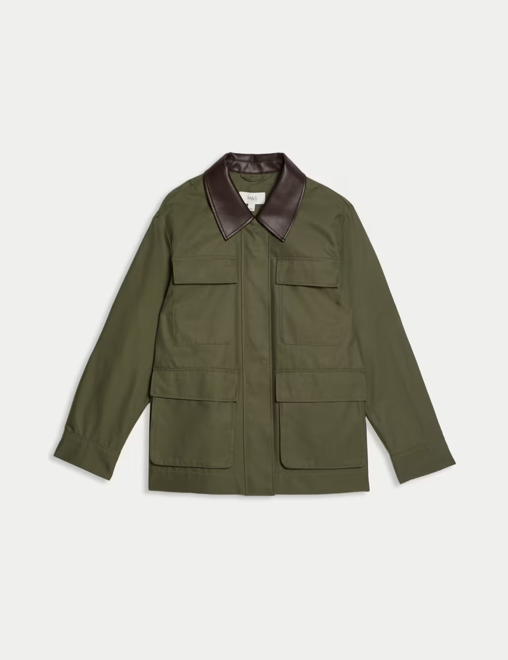 Cotton Rich Collared Short Utility Jacket | Marks & Spencer (UK)