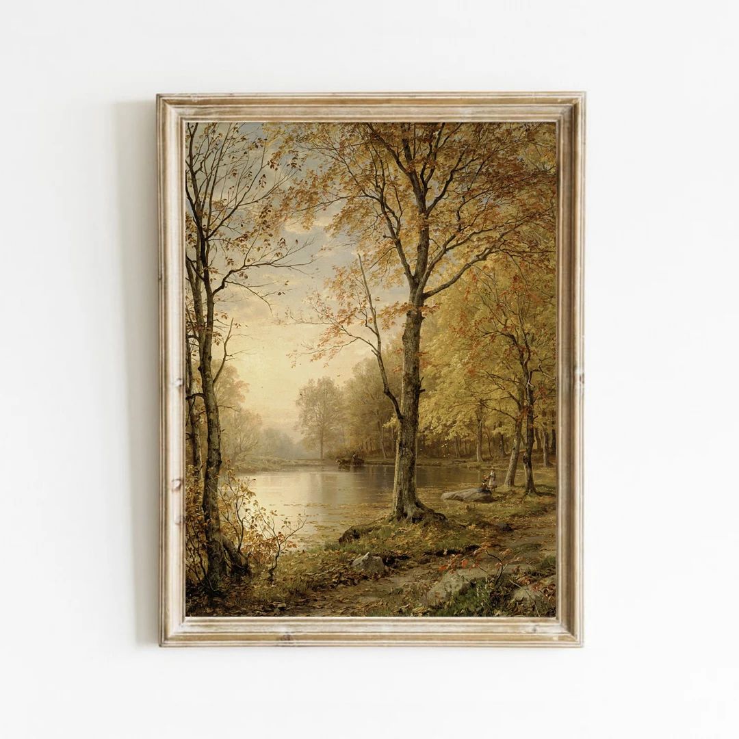 Autumn Landscape Painting Print Vintage Tree Oil Painting - Etsy | Etsy (US)