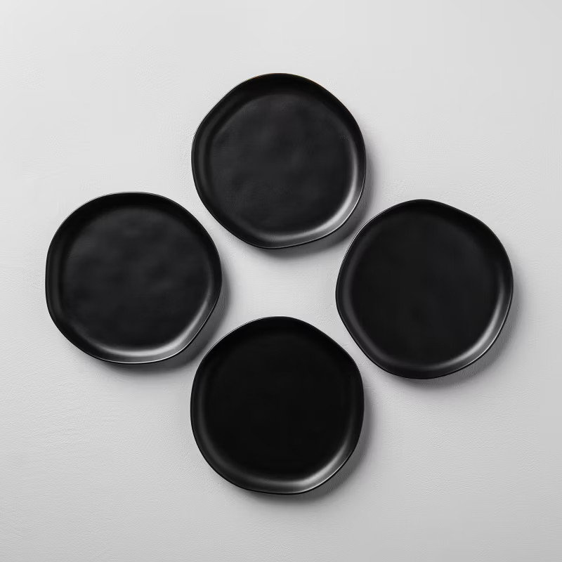 4pk Stoneware Salad Plate Black - Hearth & Hand™ with Magnolia | Target