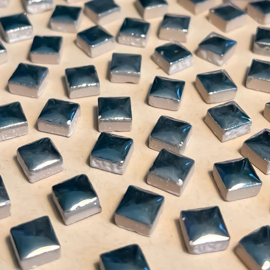 50g Silver Metallic Mini Square Glazed Ceramic Mosaic Tile, Small Mirror DIY Craft Art Supplies, ... | Etsy (US)