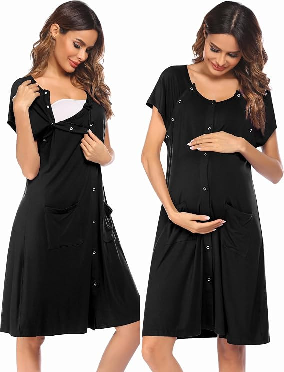 Ekouaer 3 in 1 Labor/Delivery/Hospital Gown Nursing Dress Maternity Nightgown Sleepwear for Breas... | Amazon (US)