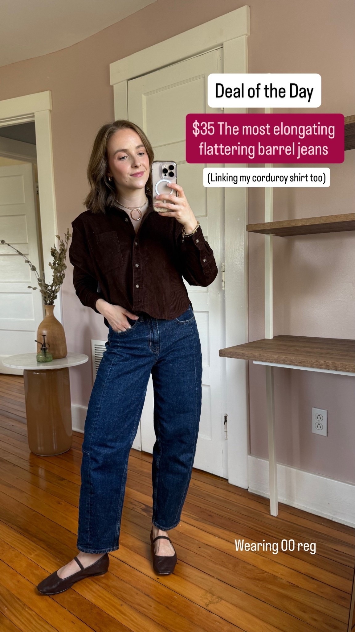 Holy grail barrel jeans on sale for $35! Wearing 00 reg (I’m 5 ft 2)
Xs petite cropped corduroy shirt 


#LTKPetite #LTKFindsUnder50 #LTKSaleAlert