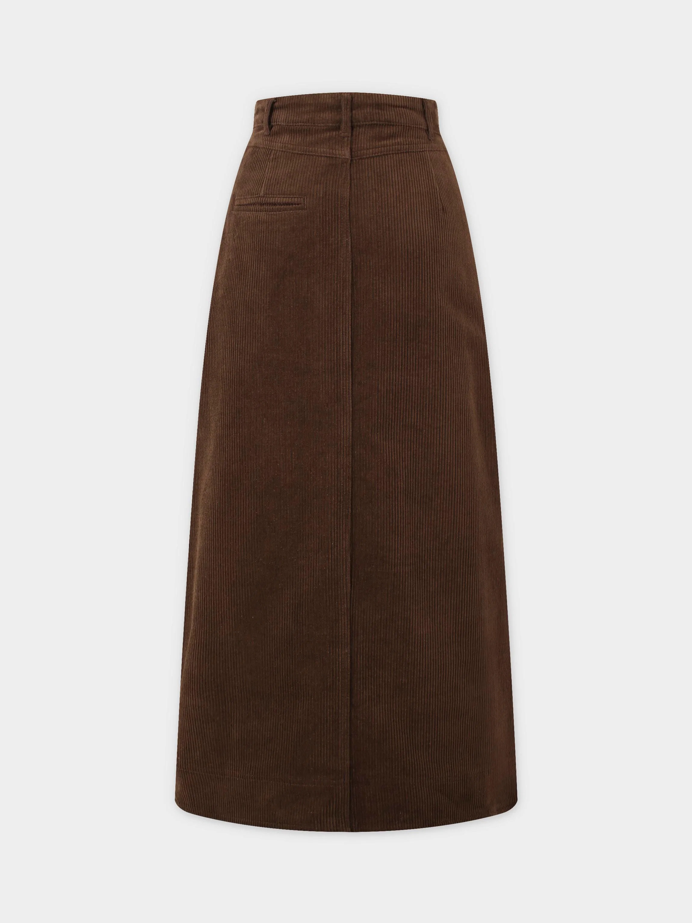 Straight Pocket Skirt-Brown | Fame On central