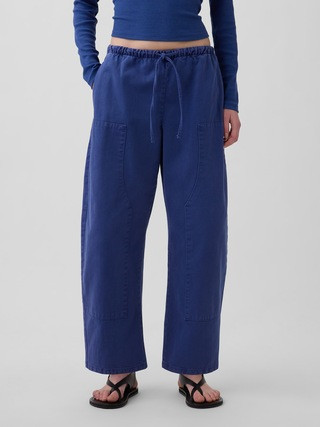 Poplin Easy Double-Knee Barrel Pants | Gap (US)