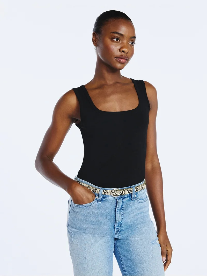 Scoop Women\u2019s Square Neck Tank Top, Sizes XS-XXL | Walmart (US)