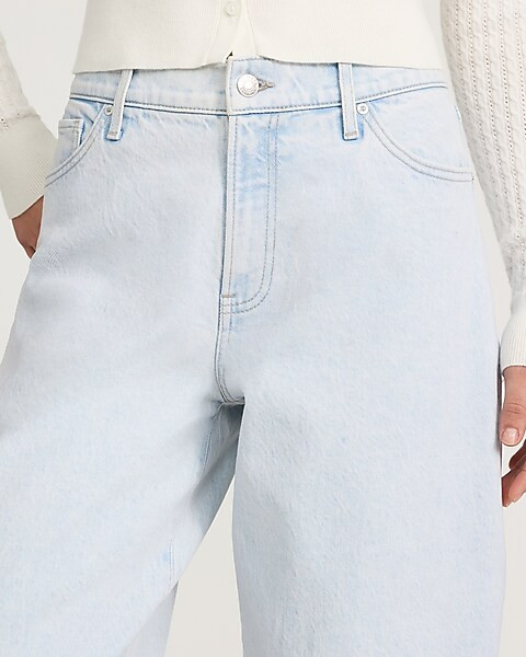 High Waisted Light Wash Barrel Jeans | Express