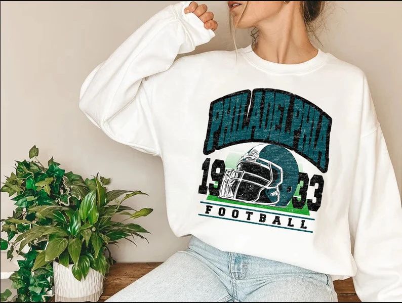 Philadelphia Eagles Football Sweatshirt Vintage Style - Etsy | Etsy (US)