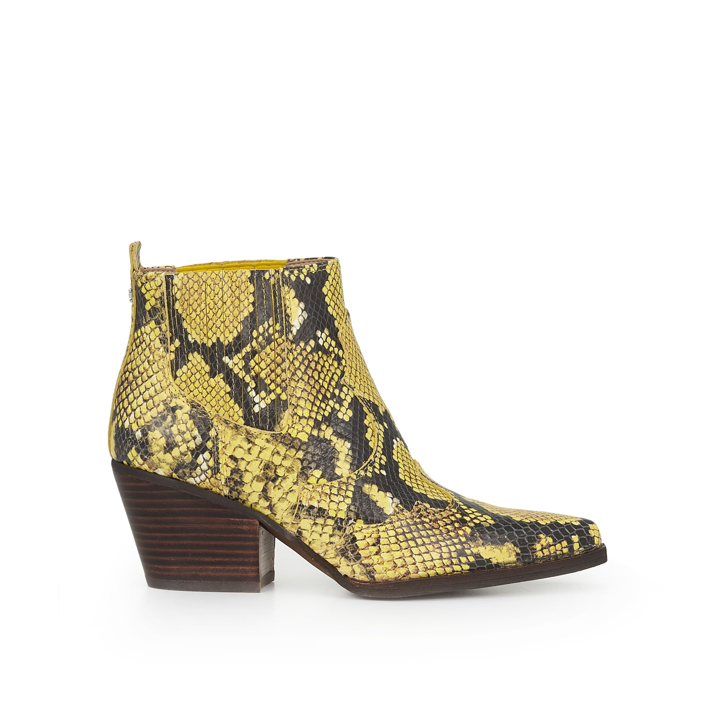 Sam Edelman Winona Western Bootie Yellow Snake Print | Sam Edelman
