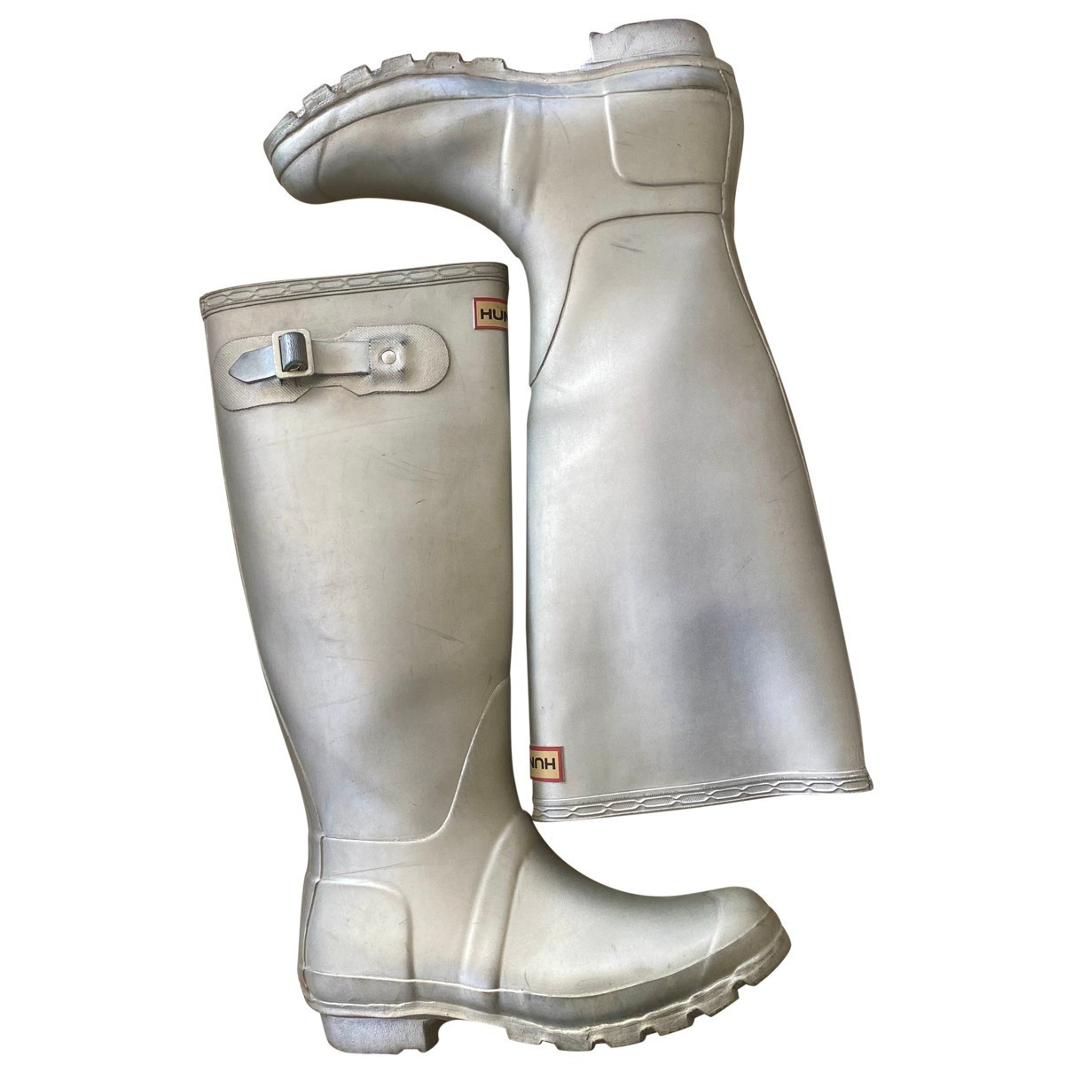 Hunter Silver Rubber Boots | Vestiaire Collective (Global)