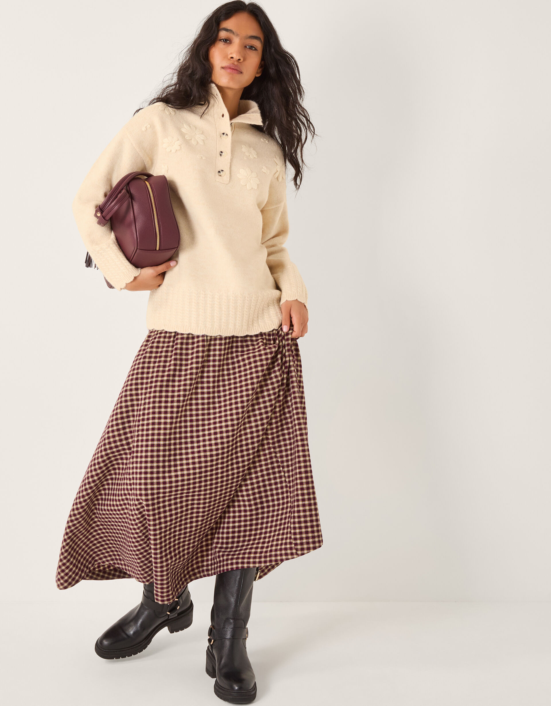 Em Floral Embroidered Knit Jumper Ivory | Monsoon (UK)