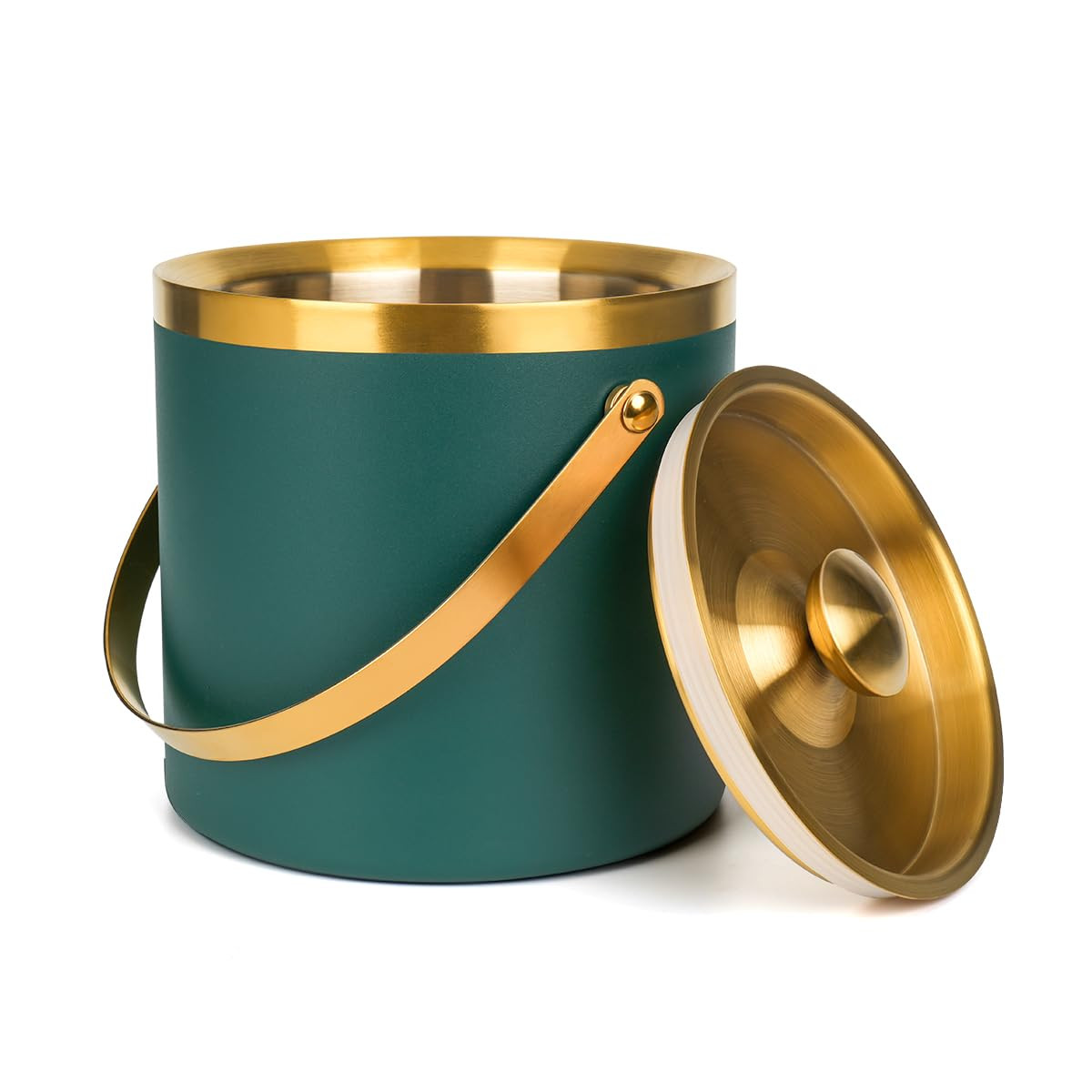 3L Double-Wall Insulated Stainless Steel Ice Bucket with scoop for Cocktail Bar - Metal Ice Bucke... | Amazon (US)