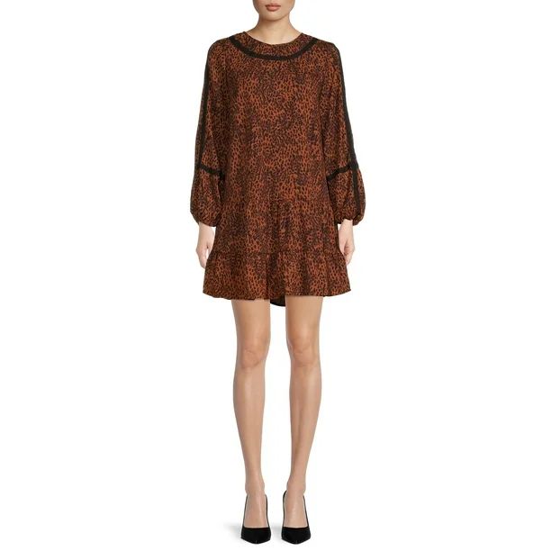 Time and Tru Women's Long Sleeve Lace Babydoll Dress - Walmart.com | Walmart (US)