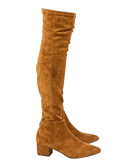 Chase & Chloe Women's Casual boots TAN - Tan Wynter Over-the-Knee Boot - Women | Zulily