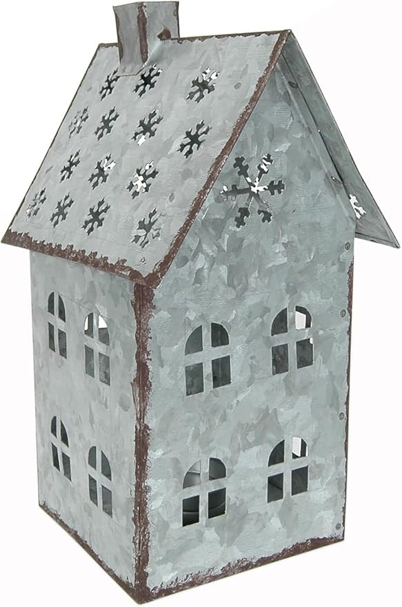Tabletop Farmhouse Decor, Tin Houses, Christmas Display Village House 9 Inch Height X 5.25 Inch W... | Amazon (US)
