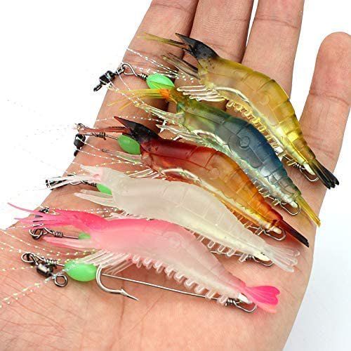 Soft Luminous Shrimp Lure Set, 5 Colors Shrimp Bait Shrimp Lures Fishing Bait with Hooks Beads Fi... | Walmart (US)