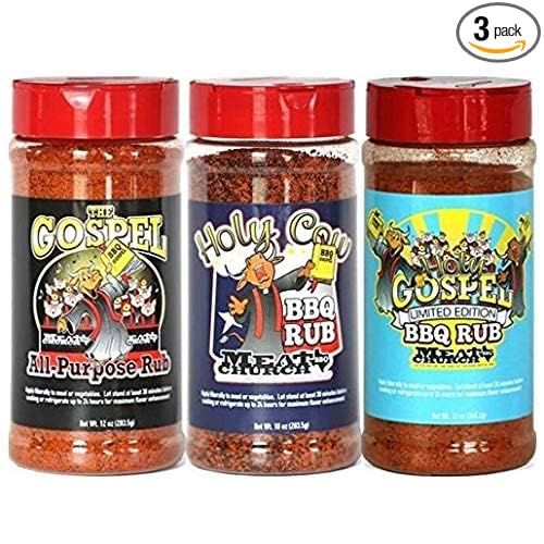 Meat Church Holy Rub & Seasoning Sampler (Variety Pack of 3 w/ one each of The Holy Gospel, Holy ... | Amazon (US)